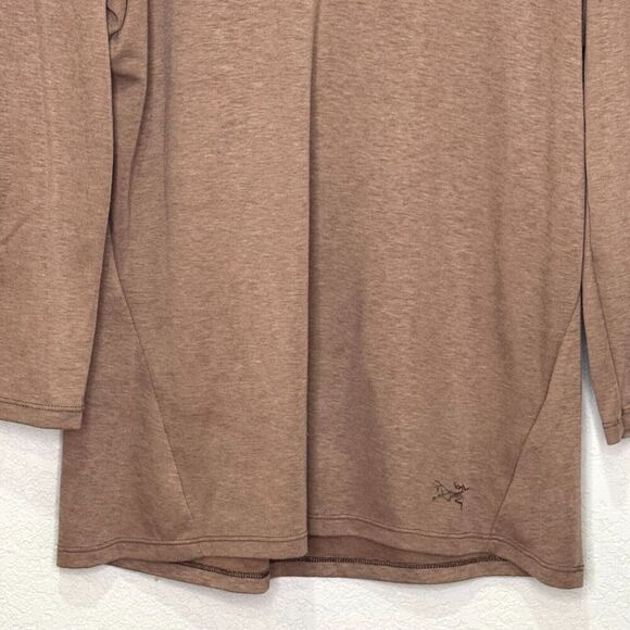 Arc'teryx Tan Mock Neck Turtleneck Top Womens Size Small Lumin Jute Heather - Picture 4 of 8